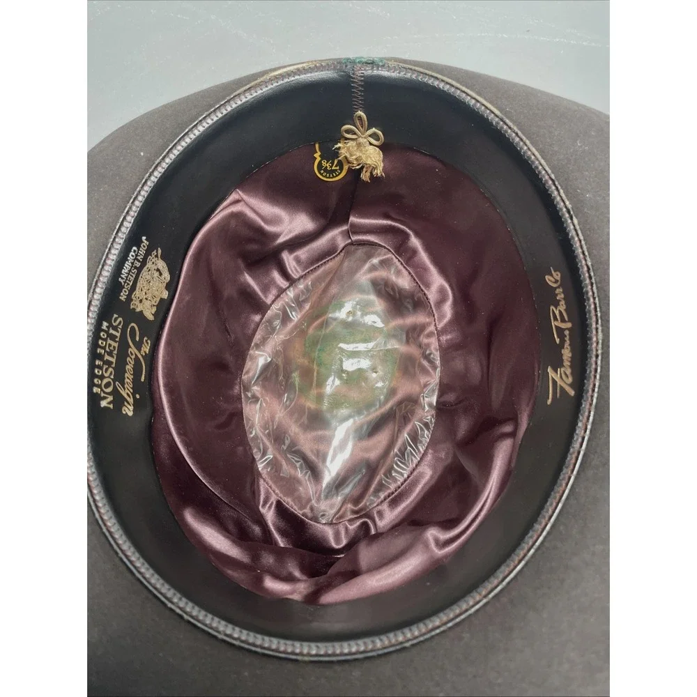 Vintage John B. Stetson Co Hat The Sovereign Size 7 3/8 Famous-Barr Co. Rare
